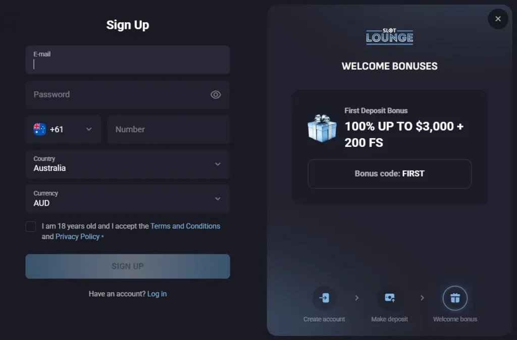 Sign-Up in Australia